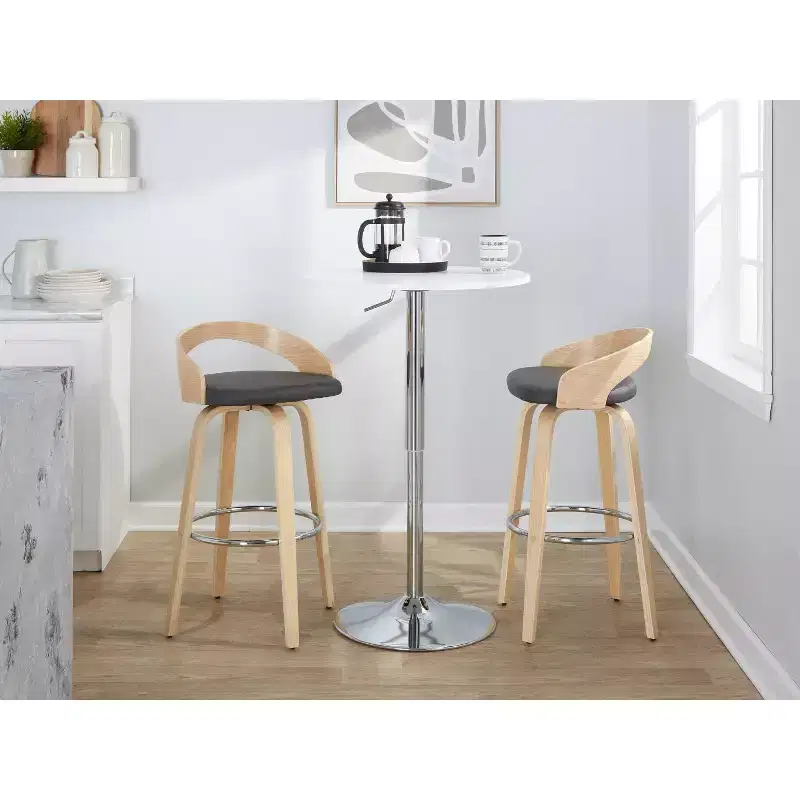 LumiSource Set of 2 30 Grotto Swivel Barstools