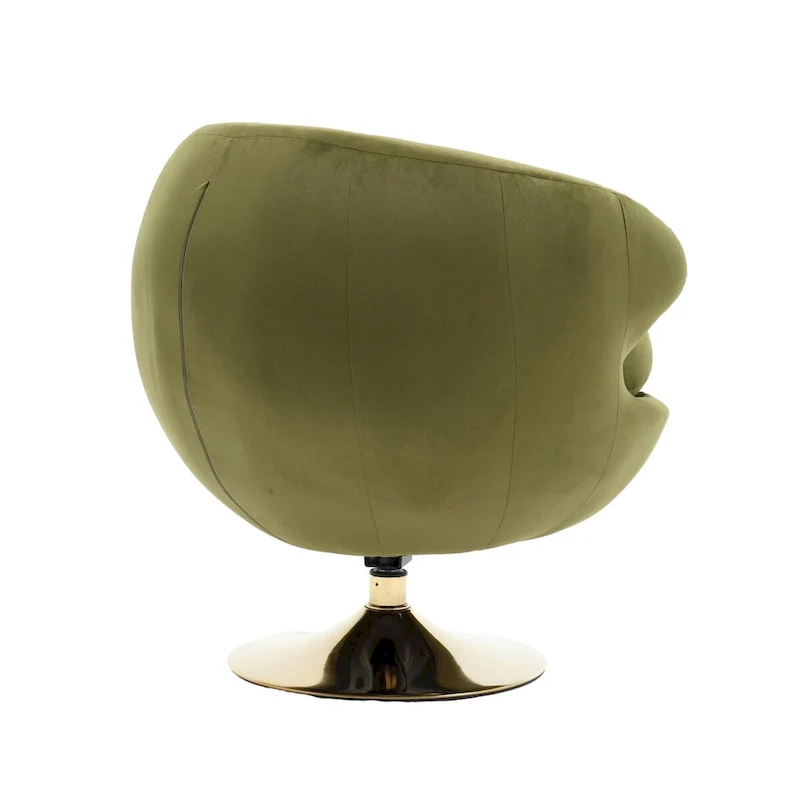 Velvet 360 Degree Swivel Left Cuddle Barrel Accent Chairs