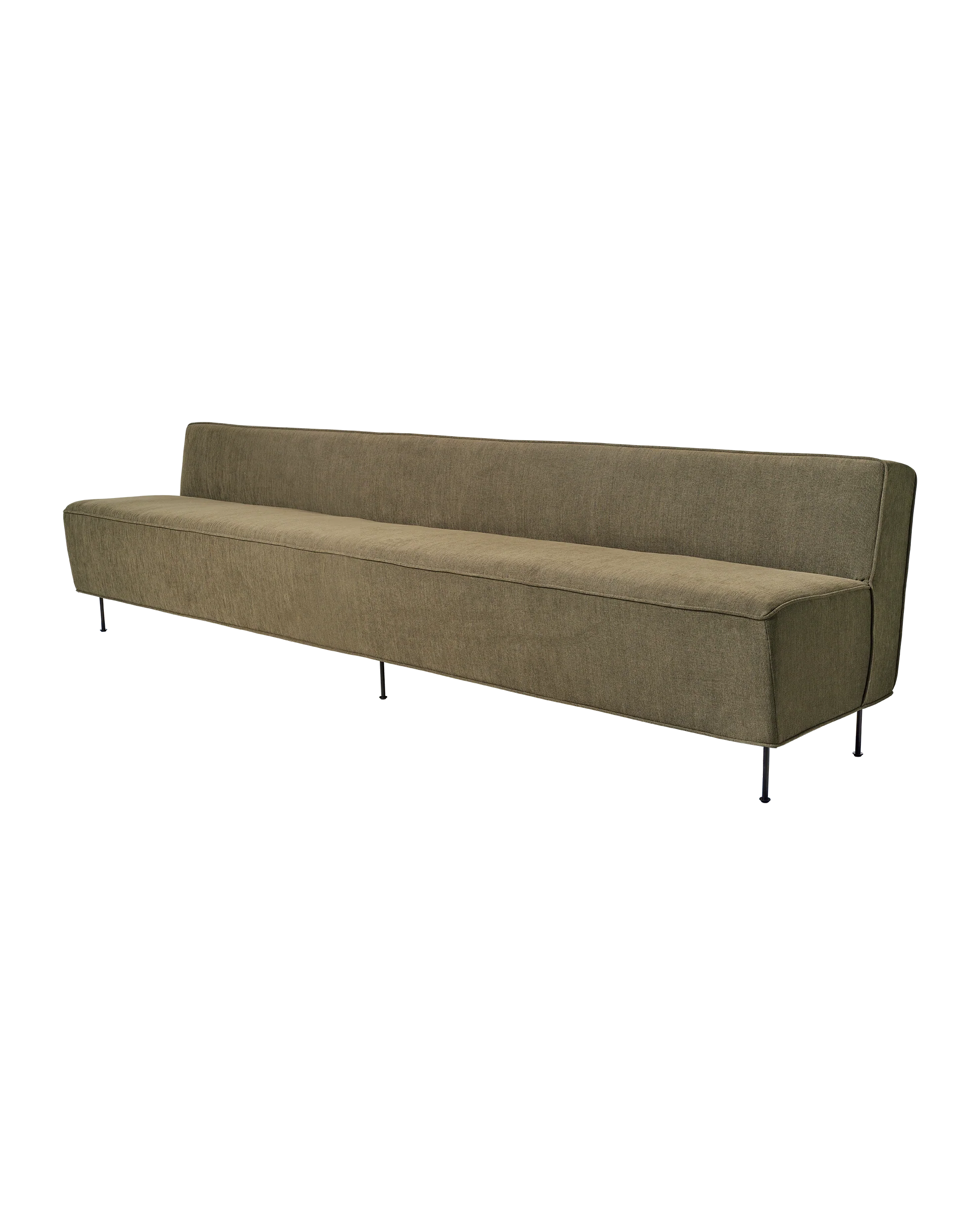 Modern Cream Upholstered Dining Sofa with Low-Profile Frame & Modular Design for Dining Room