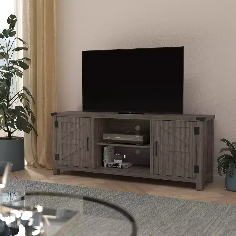 Merrick Lane Barn Door Style 59 TV Stand for up to 65 TV