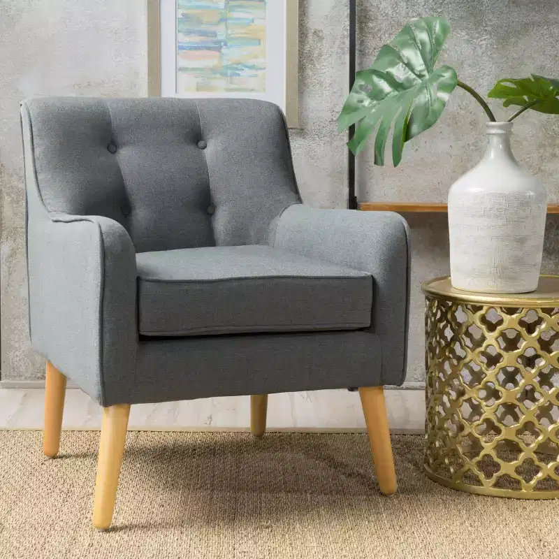 Christopher Knight Home Calix Mid-Century Modern Button Tufted Upholstered Accent Chair