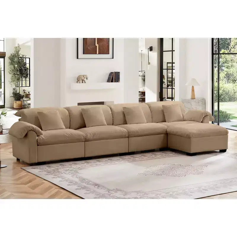 Oversized L-Shaped Sectional Sofa - Cloud-Like Couch with Storage