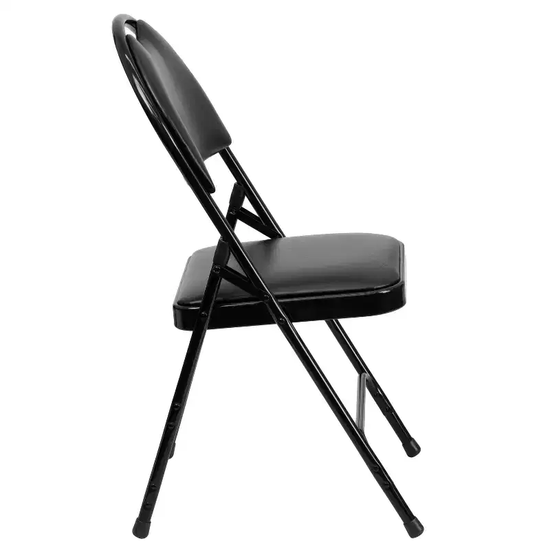 Extra Large Ultra-Premium Triple Braced Metal Folding Chair with Easy-Carry Handle