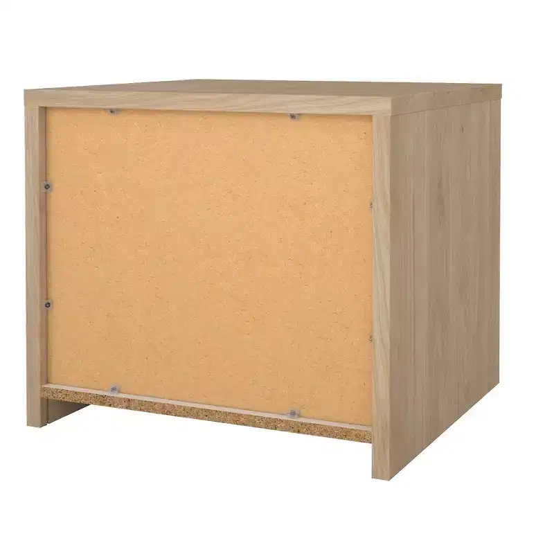 2-Drawer Nightstand, Jackson Hickory/White High Gloss & White, Single