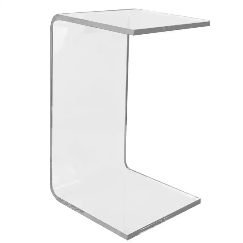 Designstyles Luxurious Acrylic C Shaped Table, Beautiful Living Room Decor, Perfect For Sofas and Beds