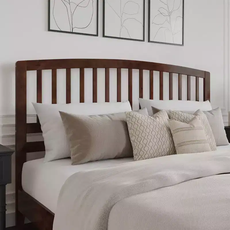 AFI King Richmond Headboard Walnut: Satin Stained Finish, Wood Frame, Spot Clean, 50" Height