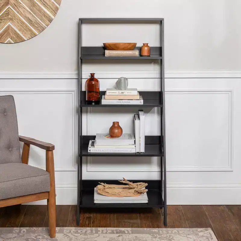 55-Inch 4-Shelf Ladder Bookshelf