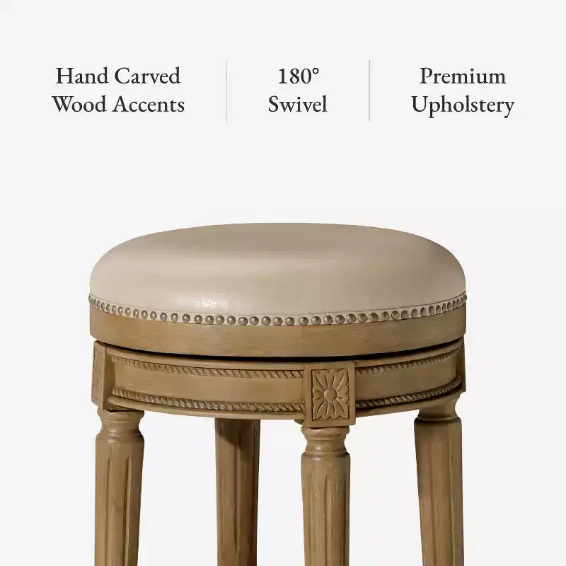 Maven Lane 31 Pullman Backless Swivel Bar Stools with Faux Leather