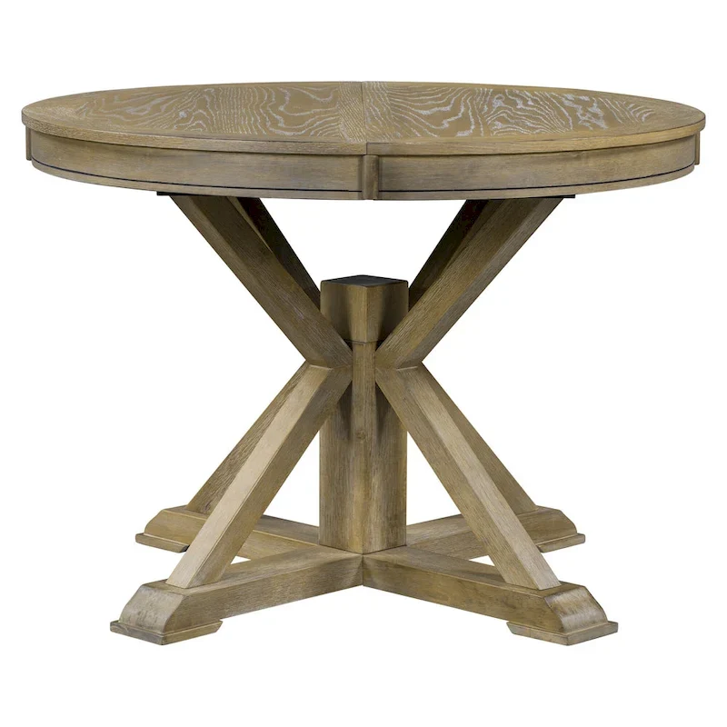 Functional Dining Table Set with Extendable Table and 4 Upholstered Chairs