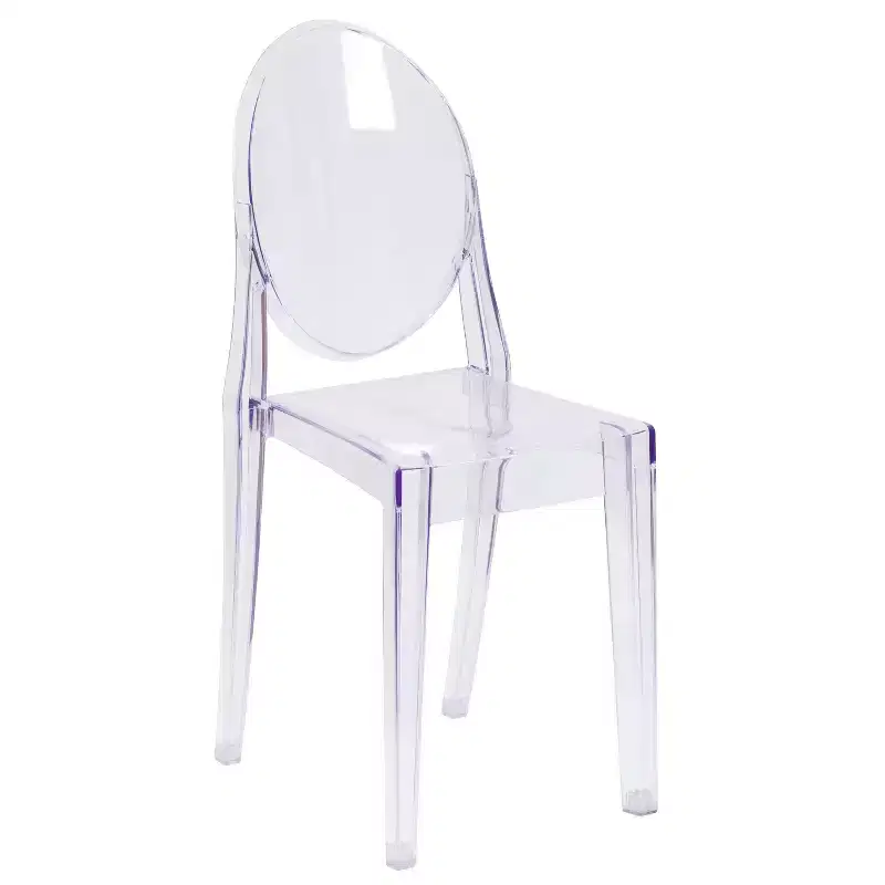 Flash Furniture Ghost Side Chair in Transparent Crystal