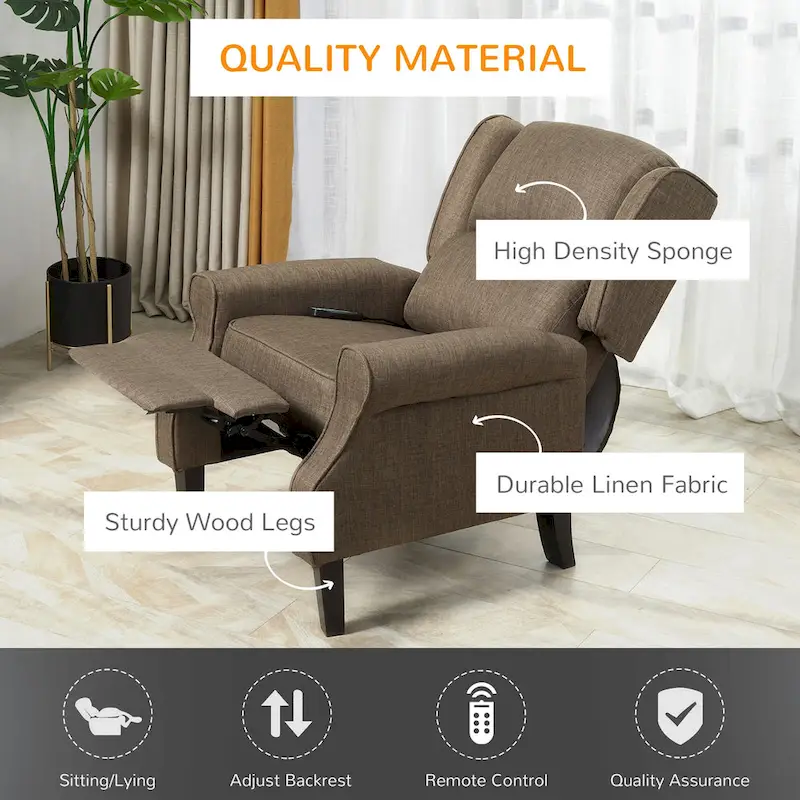 Heated Massage Recliner Chair with Lumbar Heating & Remote Controller