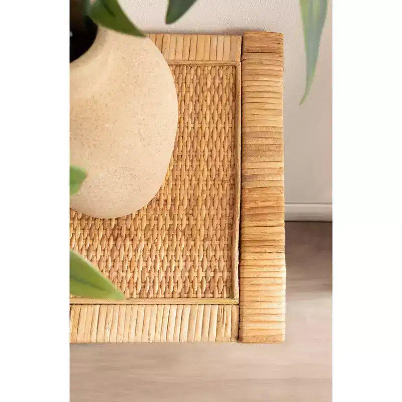 Kate and Laurel Rafina Rattan Console Table, 36x12x30, Natural