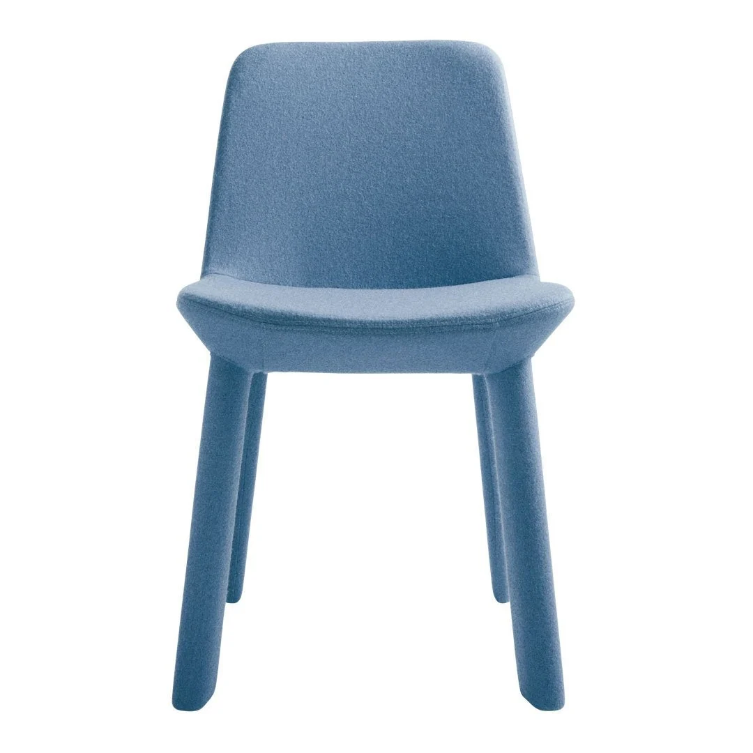 Contemporary Fully Upholstered Foam & Plywood Side Chair with Metal Legs for Dining Room