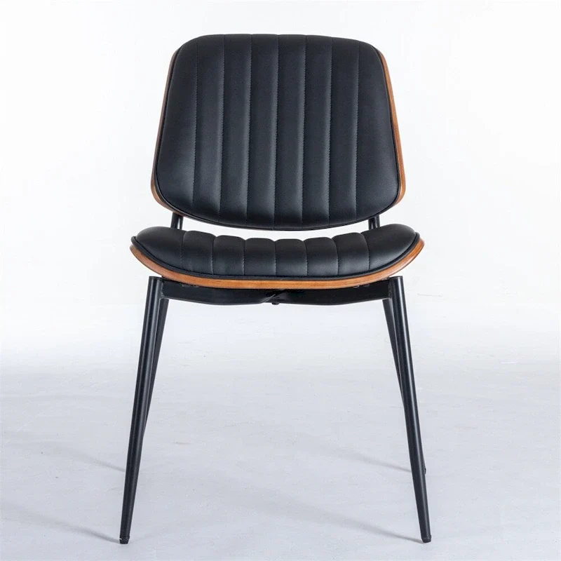 Dining Chairs Set of 2,Mid Century Modern Retro Faux Leather Chair