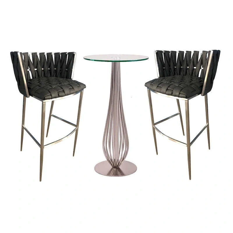 Pub Table with Bar Stools 30 Height Matching Barcelona 3Pc Set
