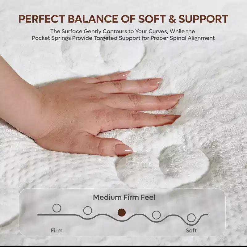 12 inch Twin Size Tencel Medium Hybrid Mattress, Plush Layer and Cooling Gel Memory Foam Mattress in a Box