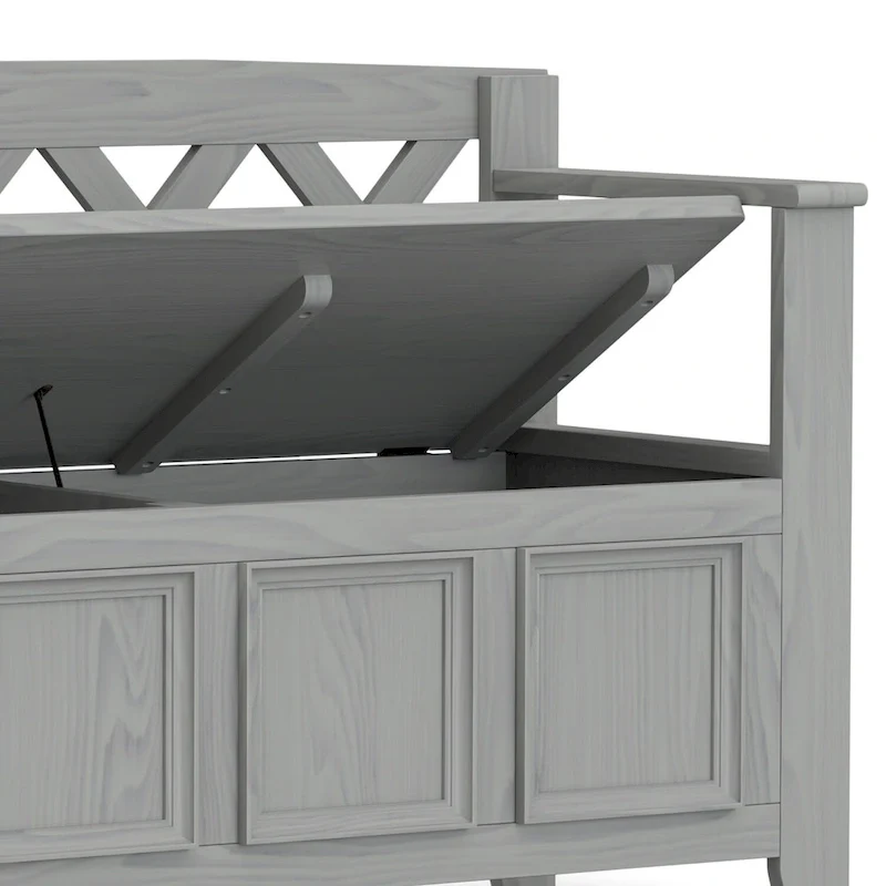 WYNDENHALL Halifax 48 inch Wide Solid Wood Transitional Entryway Bench - 48 Inches wide