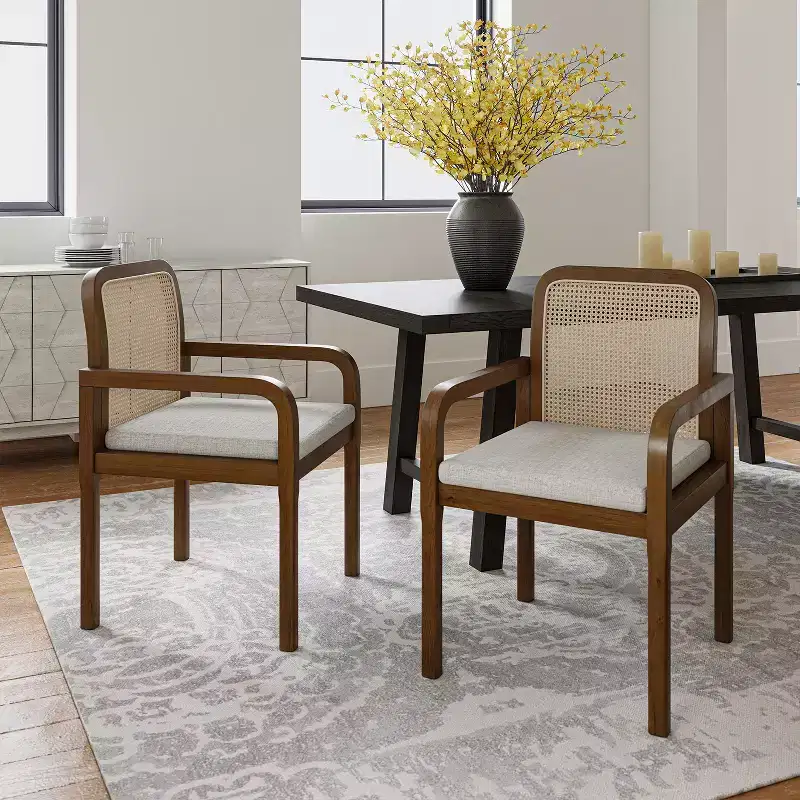 Hieromymus Modern Ratten Dining Chair with Removable Cushion|HULALA HOME