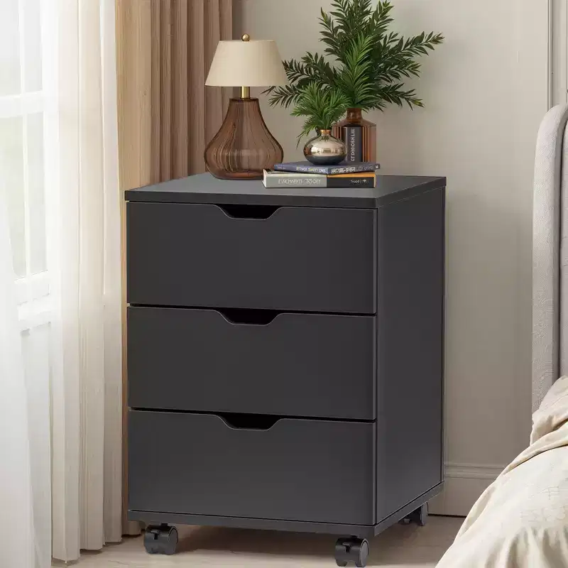 3-Drawer Mobile Filing Cabinet with Casters