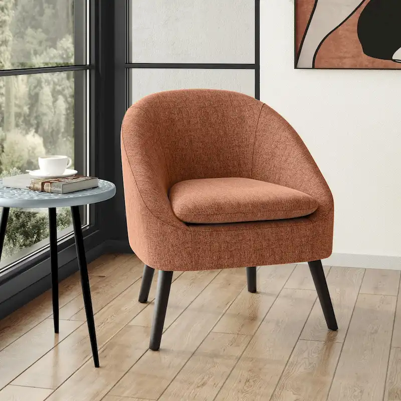 WYNDENHALL Bonita 27 inch Wide Irregular Mid Century Modern Accent Chair - 26.6 D x 26.8 W x 31.5 H