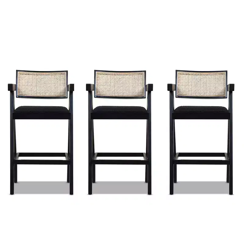 Jennifer Taylor Home Milan 29.5 Modern Resin Webbing Back Bar Stool with Arms