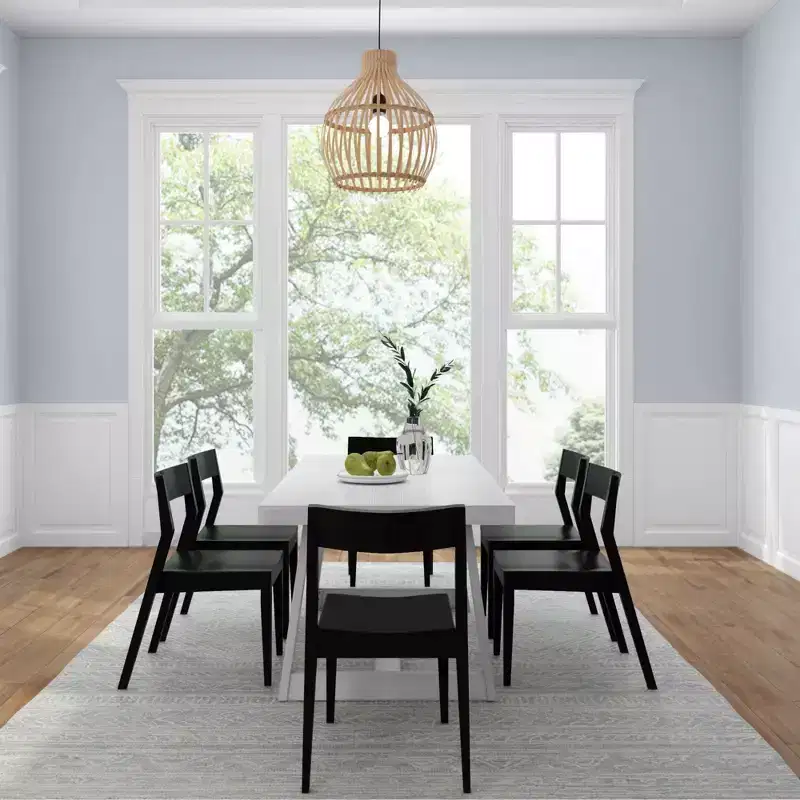 Plank+Beam 72 Classic Solid Wood Dining Table Set, Walnut Wirebrush, + 6 Chairs