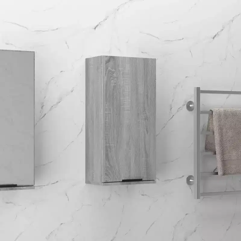 Bathroom Cabinet Gray Sonoma Engineered Wood 12.6x7.9x26.4 in
