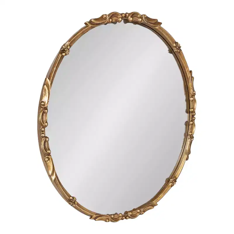 Round Metal Round Mirror, 24 Diameter, Gold