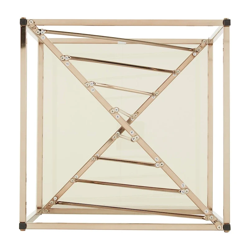 Hannah Square Metal and Glass Top End Tables by iNSPIRE Q Bold