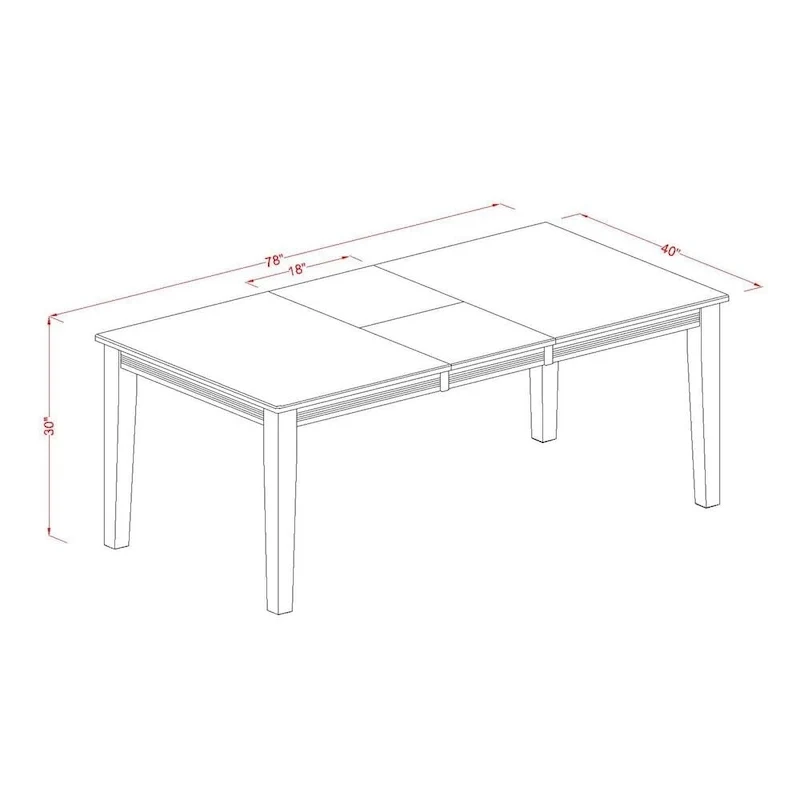 East West Furniture Dining Set- a Rectangle Dining Table and Kitchen Chairs, Black & Cherry (Pieces Option)