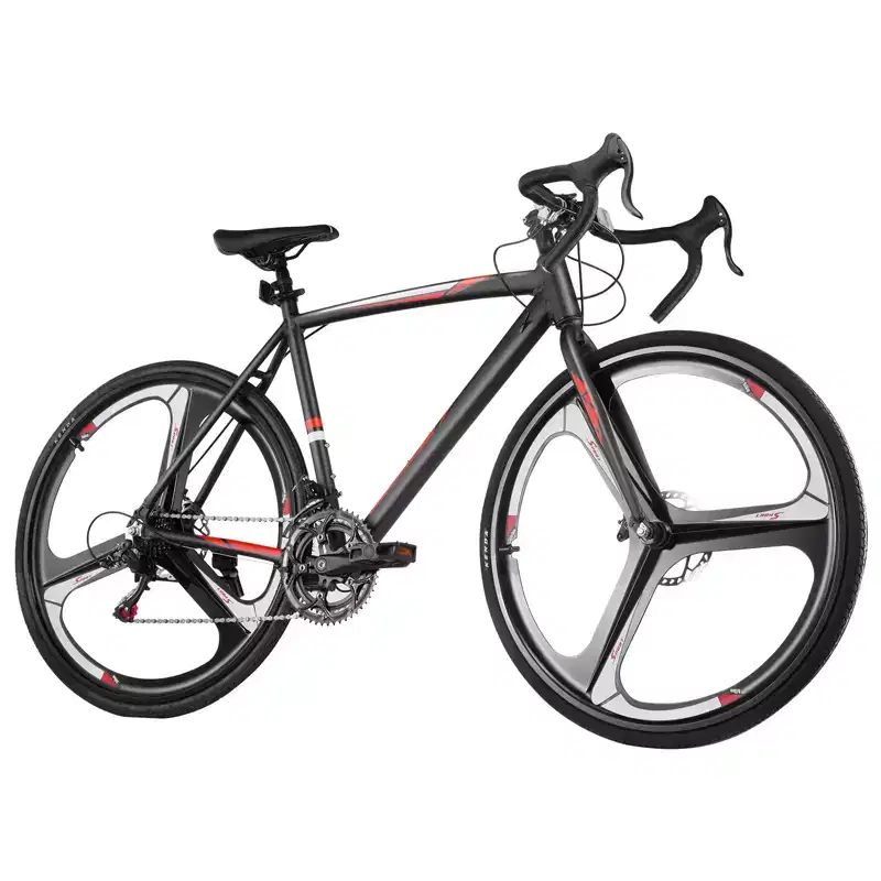 NAYSAYE Road Racing Bicycle Lightweight Aluminum Alloy Frame Disc Brake Aerodynamic Performance Commuter Bike, Black, 53.54*8.27*30.31