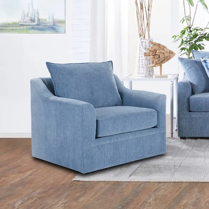 New Classic Furniture Anatasia Pillow Back Swivel Chair, Made in USA
