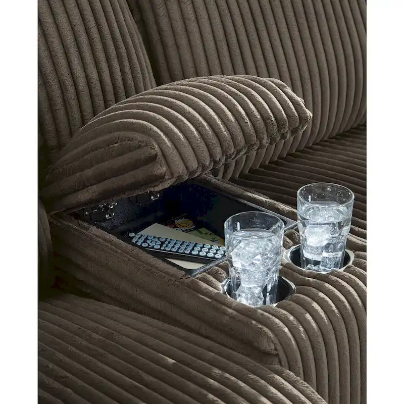 Top Tier Brown 6-Piece Reclining Sectional with Chaise - 147W x 134D x 41H
