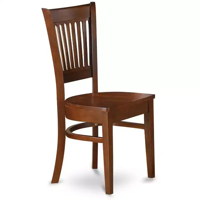 HomeStock Wooden Dining Chair 2-Piece Set- Wooden Seat and Slatted Back