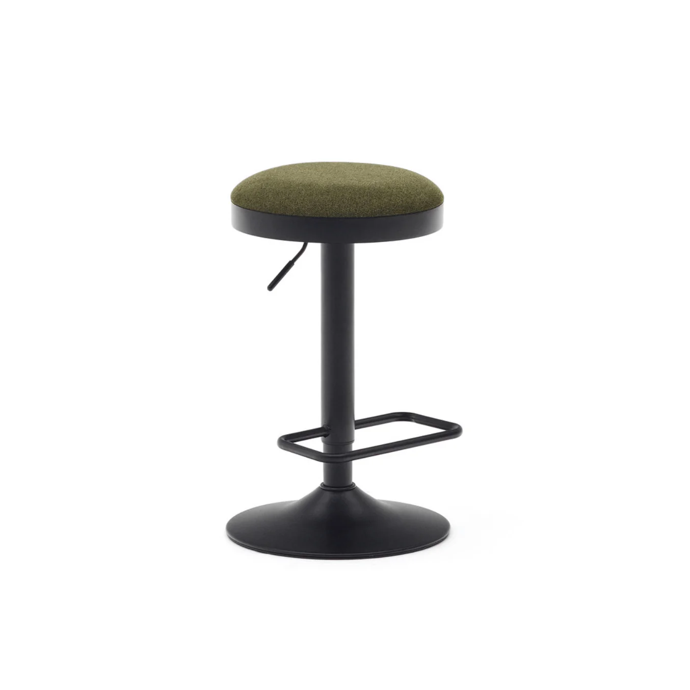 Green Steel Barstool with Upholstered for Kitchen
