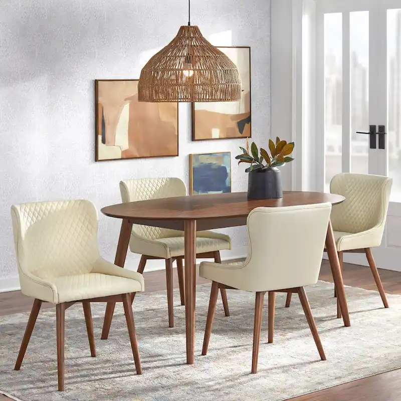 Simple Living Seguro Upholstered Mid-century Dining Chairs (Set of 2)