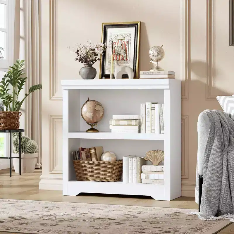 2/3/5/6 Tier Bookshelf, Farmhouse Bookcase,23.6''/31.5 W with Adjustable Shelves, Open Display Storage Rack with Anti-Slip Design for Home Office