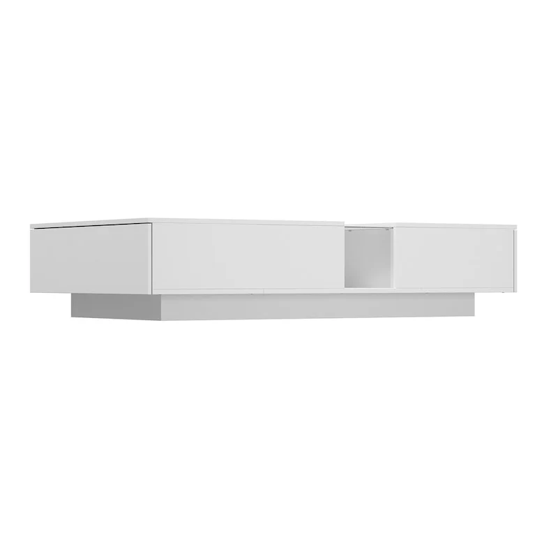 Function & Elegance: Modern LED-Lit Coffee Table with Glass Top