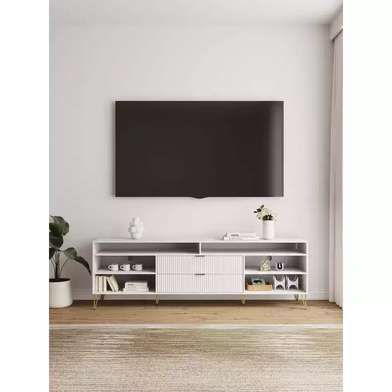 85" TV Stand for TVs up to 80" White
