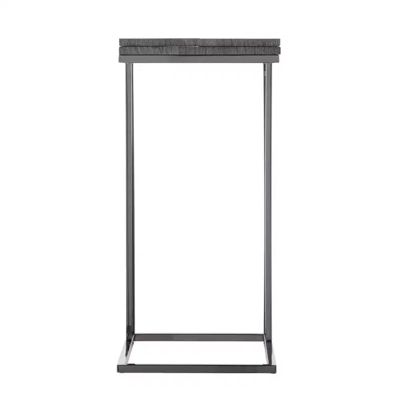 HomeRoots 25 Silver And Gray Expandable Rectangular End Table