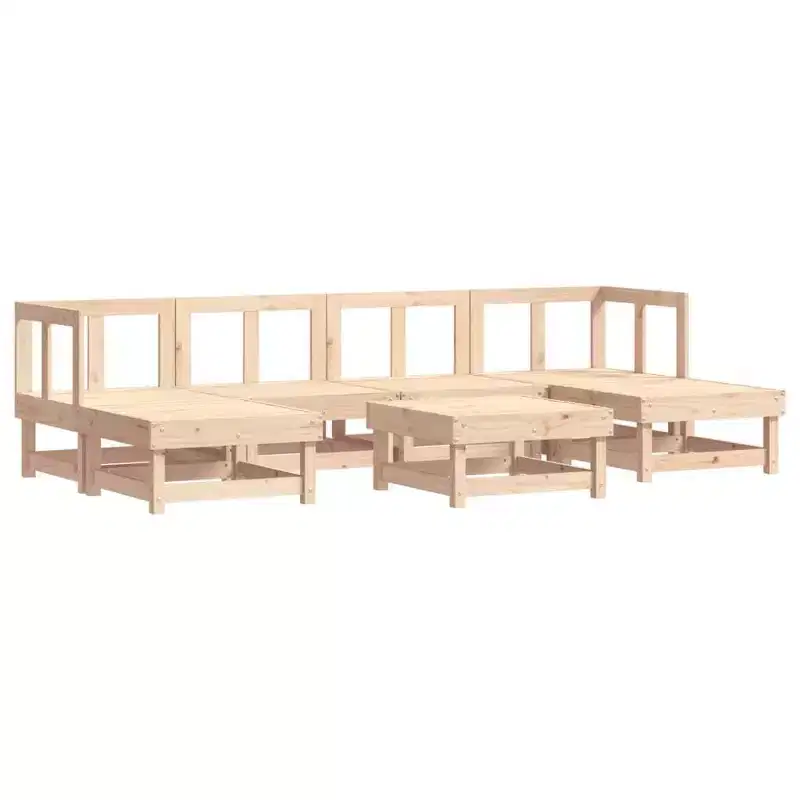 vidaXL Garden Lounge Set Natural Pine Solid Pine Wood