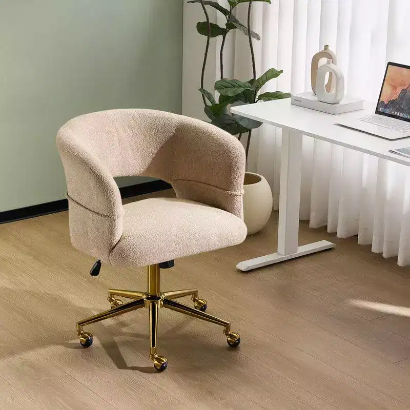 | 25.1 Inch Velvet Ring Backrest Swivel Office Chair