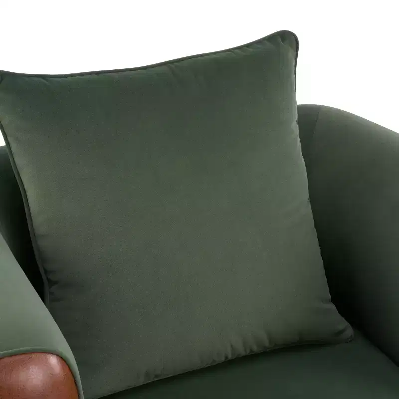 Christopher Knight Home Katia Modern Velvet Faux Leather Arm Chair with Pillow