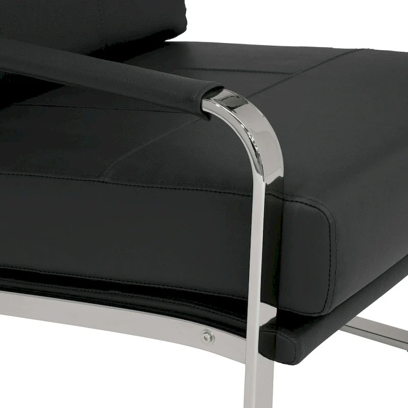 Studio Designs Home Allure Metal and Blended Leather Modern Accent Arm Chair