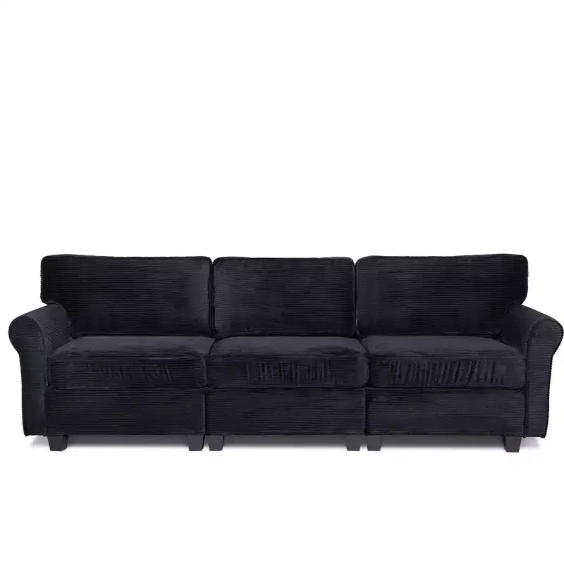 GDFStudio Oralie Corduroy 3-Seater Sofa with Removable Cushions and Ergonomic Armrests