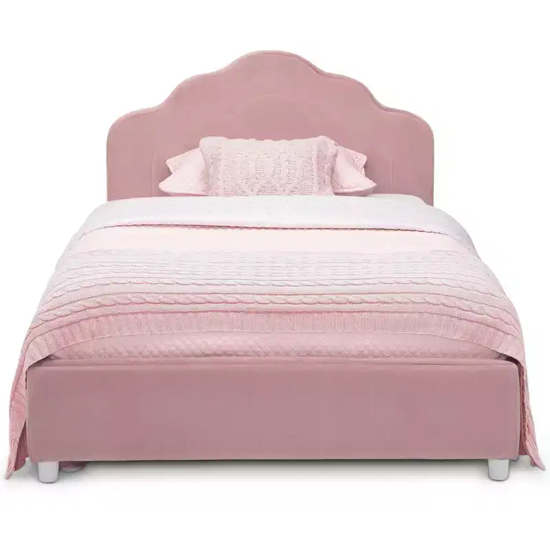 Delta Children Twin Upholstered Kids' Bed Rose Pink