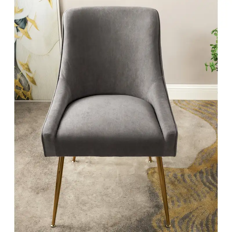 Mid Century Velvet Upholstered Dining Chair