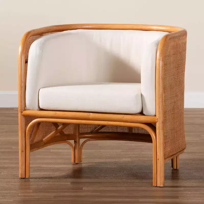 bali & pari Bandung Rattan Accent Chair Light Honey