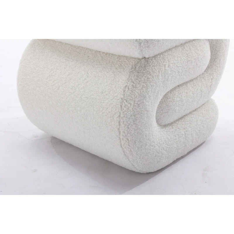 Modern S-shape Fabric Ottoman Makeup Stool Footstool