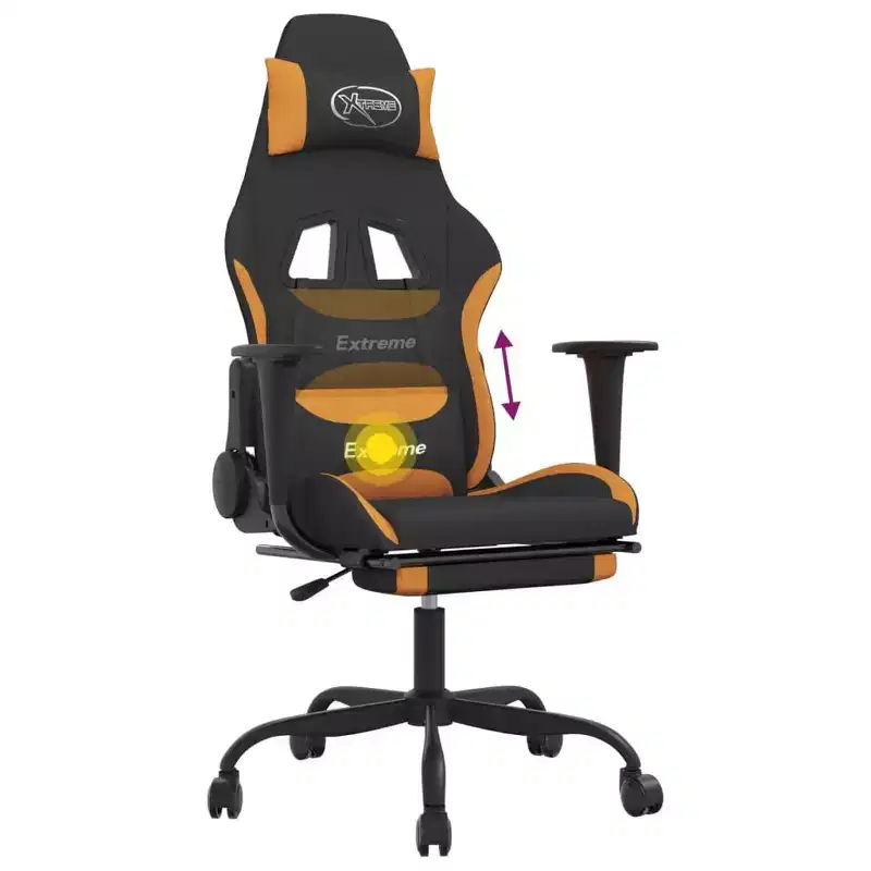 vidaXL Gaming Chair Black and Cream